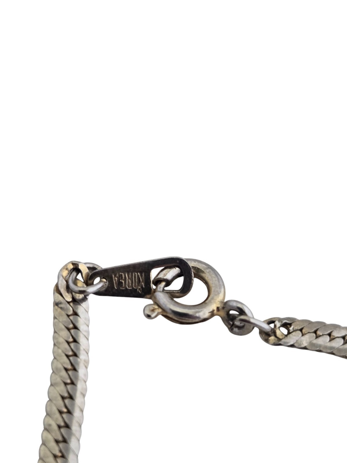 Vintage Korea Silver Tone Chain 7.5″ Bracelet
