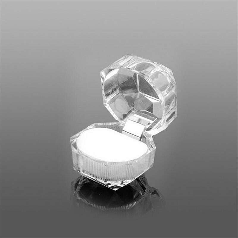 Wholesale 1/5/10/20Pcs Plastic Clear Crystal Jewelry Ring Display Storage Boxes