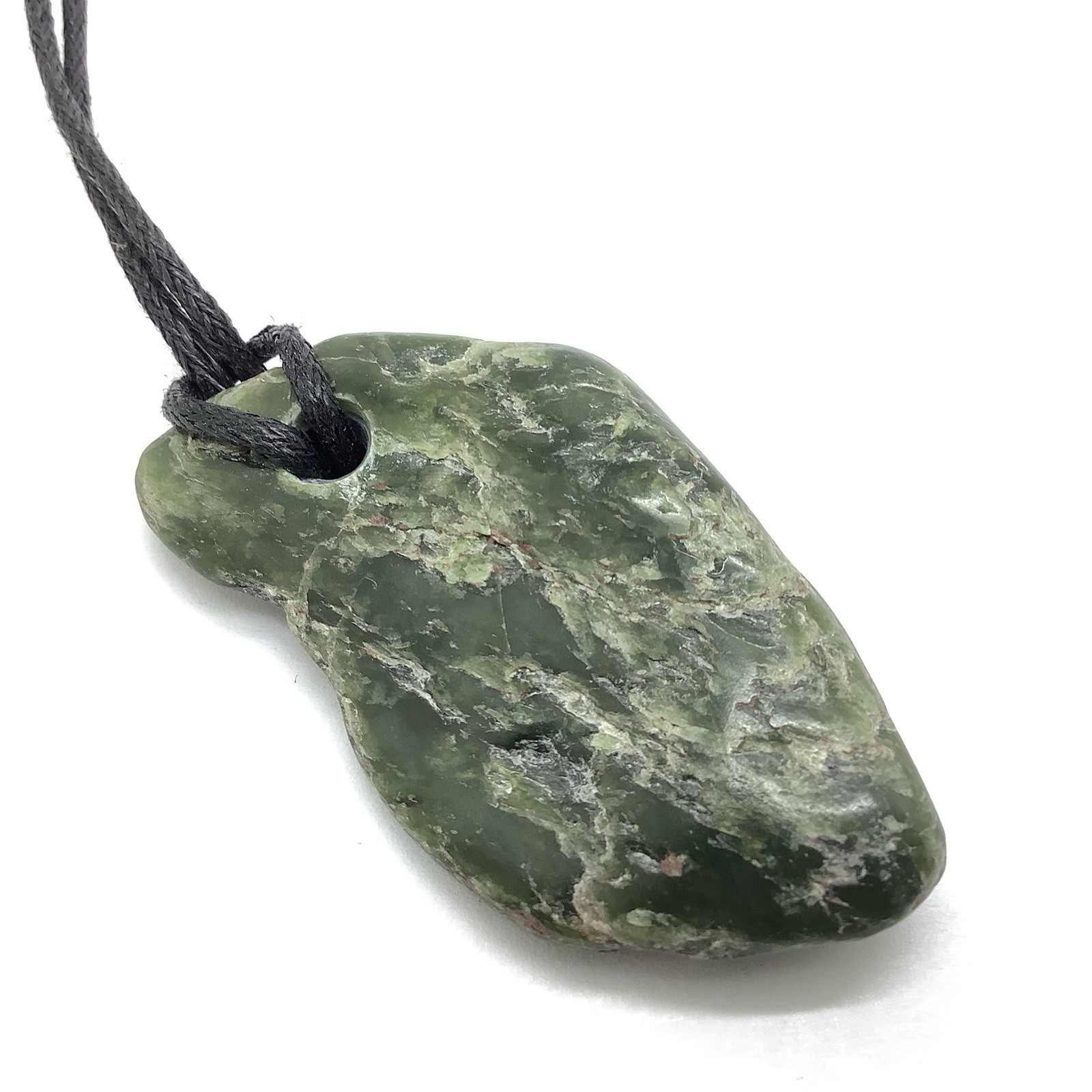 Big Sur Jade Pebble Pendant Green Ocean Polish Nephrite Jade Stone Necklace #292