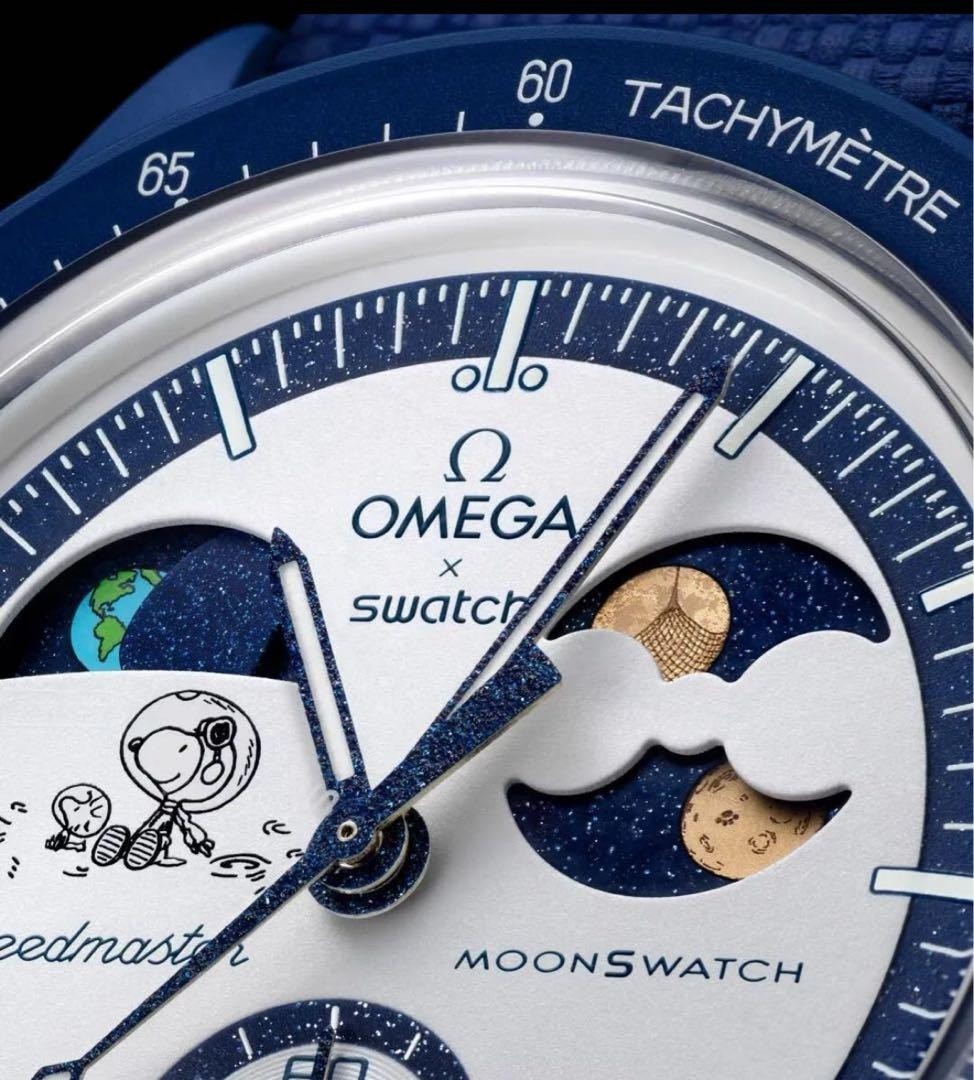 NEW omega x swatch MISSION TO EARTHPHASE MOONSHINE GOLD Snoopy SO33N701L