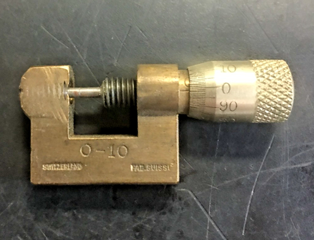 Mini Micrometer 10mm Small Micrometer Pocket Size Metric 0-10mm, SWITZERLAND HR