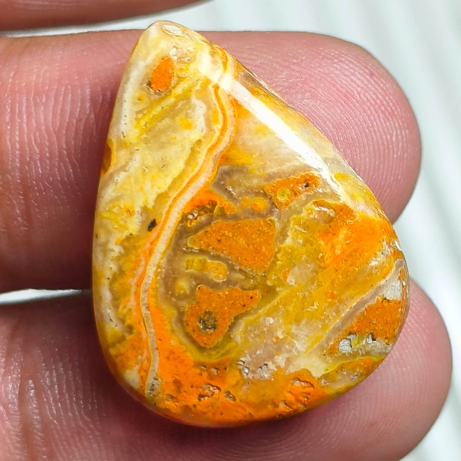Natural Polished Bumble Bee Jasper Cabochon, Loose Gemstone For Wire Wrapped