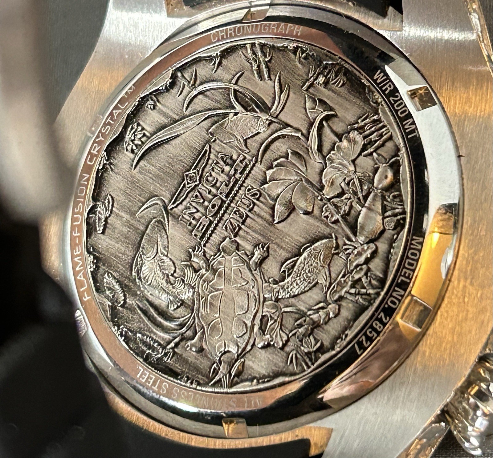 Invicta Bolt Zeus Koi Fish Chronograph Men’s Watch 28527 200M Steel Flame Fusion
