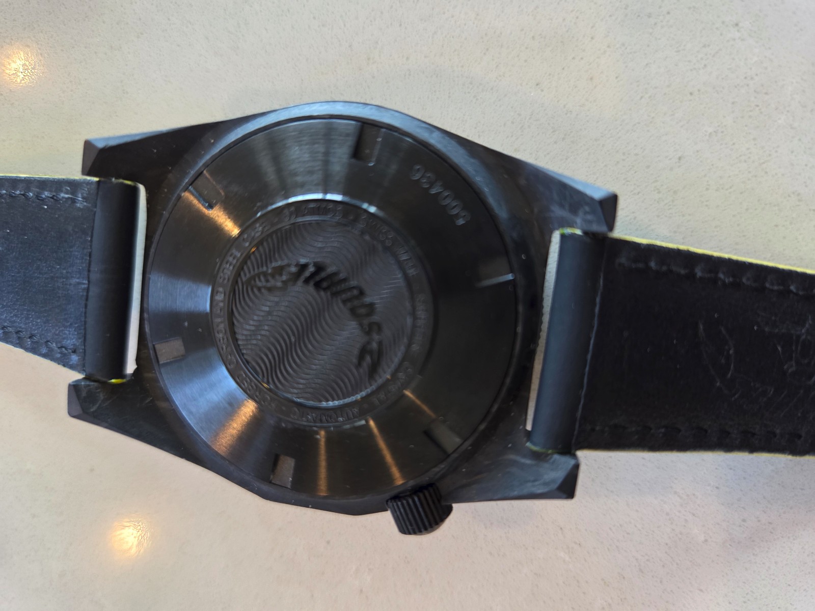 Squale T183 Forged Carbon Dive Watch with Yellow Accents