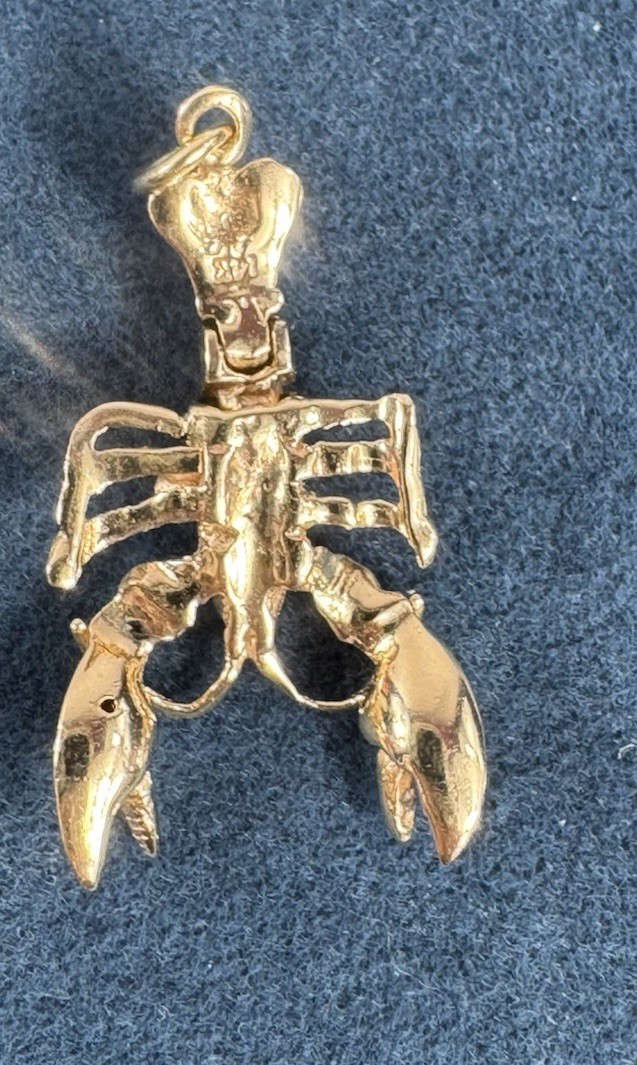Vintage AC American Charm Corp 14k Lobster Charm 3.2 Grams Movable Tail & Claws