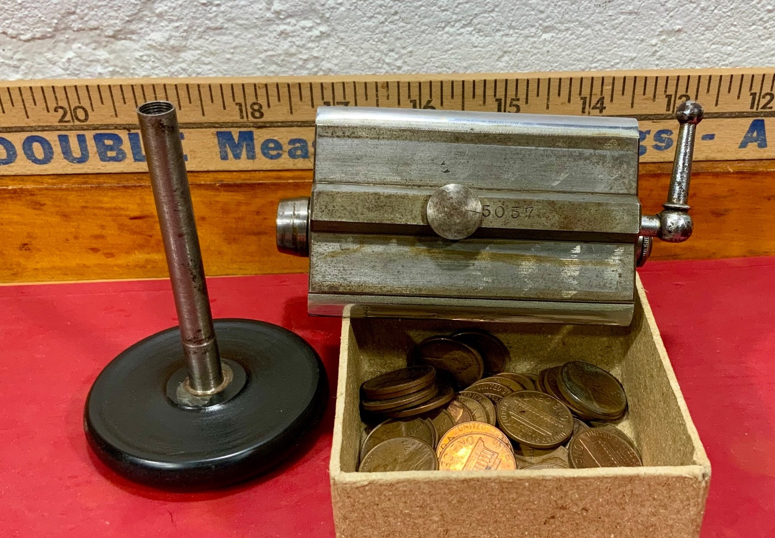 Antique Vintage 8mm Watchmaker Lathe Head Stock And Drawbar
