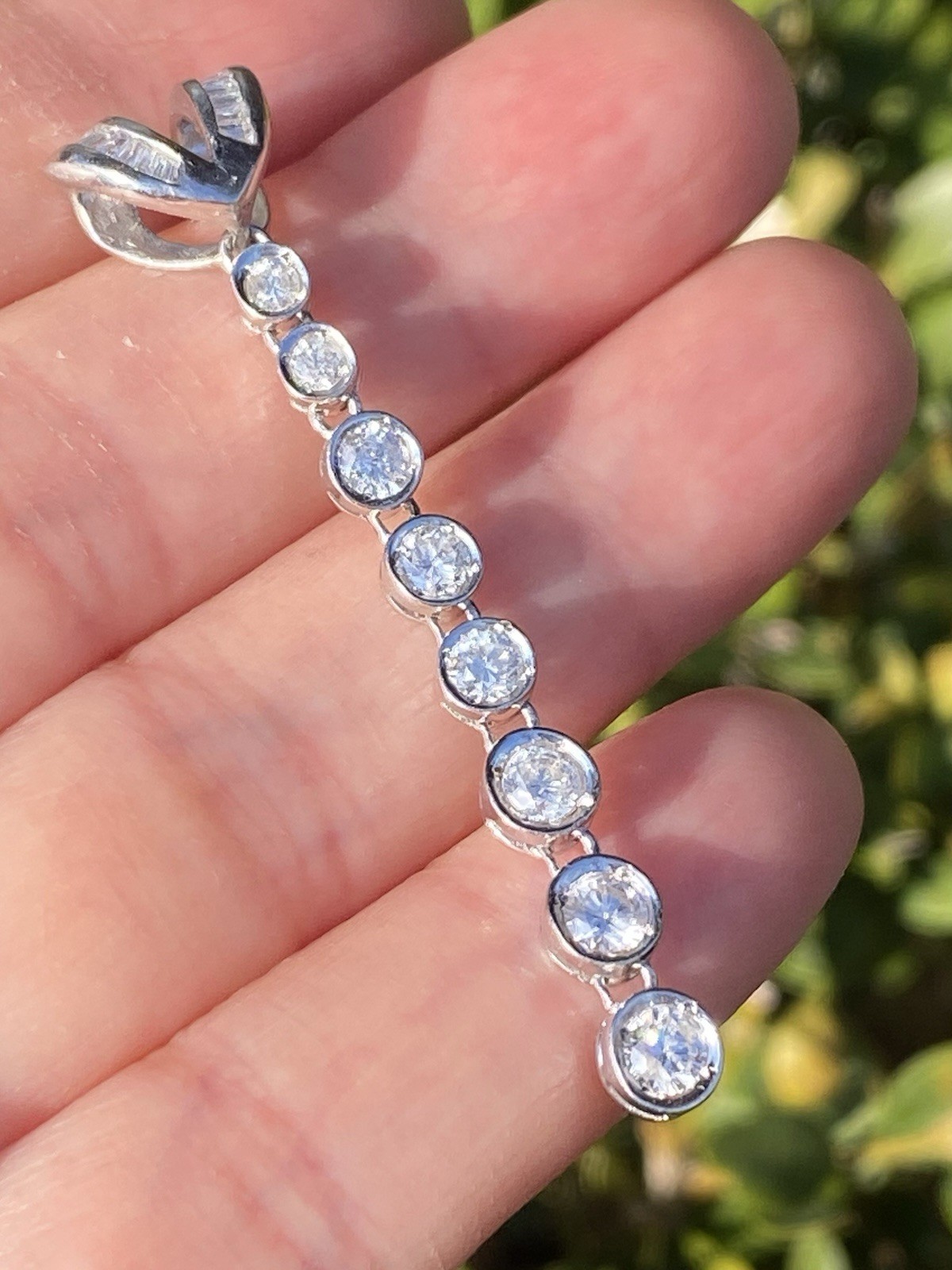 1.00CTW 100% Natural Round Diamond Drop Platinum Pendant