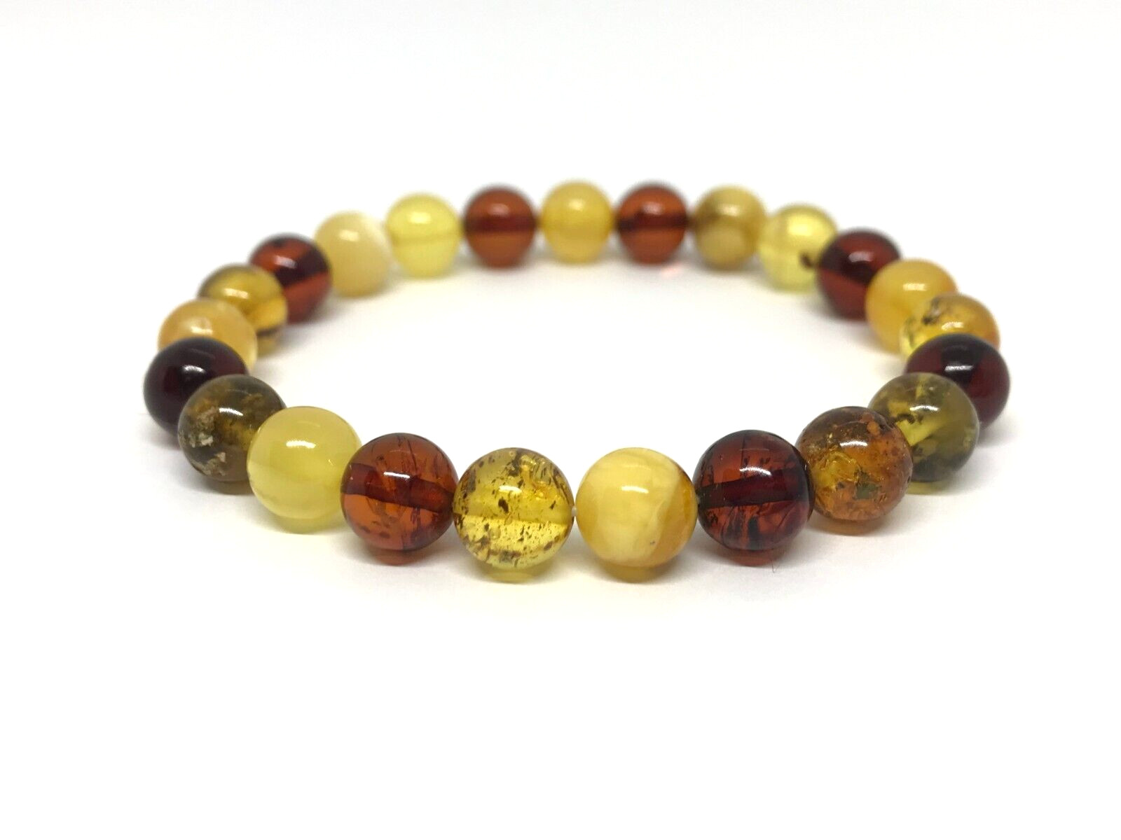 Amber Bracelet Gift Round Beads Natural BALTIC Colorful Genuine Bead 6,7g 18437