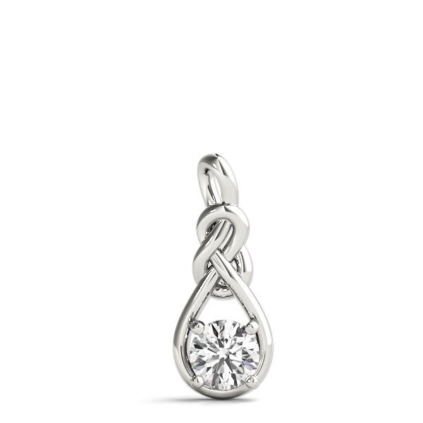 Knot Solitaire Pendant VS F 0.50-1.00 Ct Lab Grown Round Diamond 14K Yellow Gold