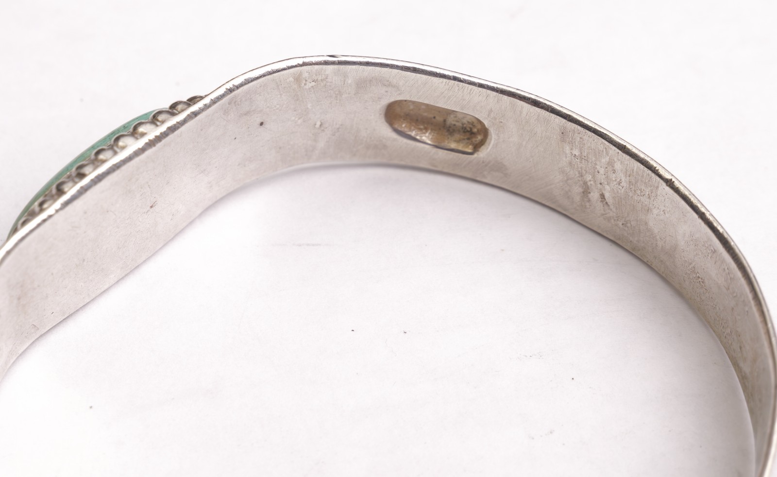 Fred Harvey Era 1940s Beaded Turquois & Arrows Sterling Silver Cuff Bracelet