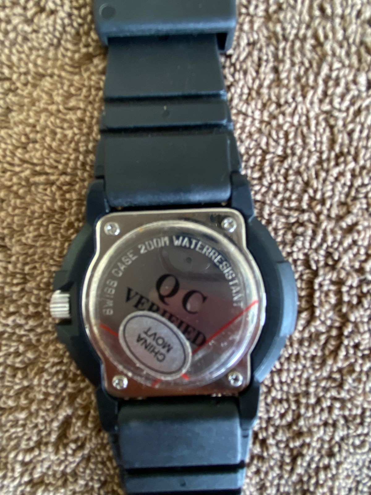 Del Mar Long Life Quartz Diver 200m Date White Dial Black band
