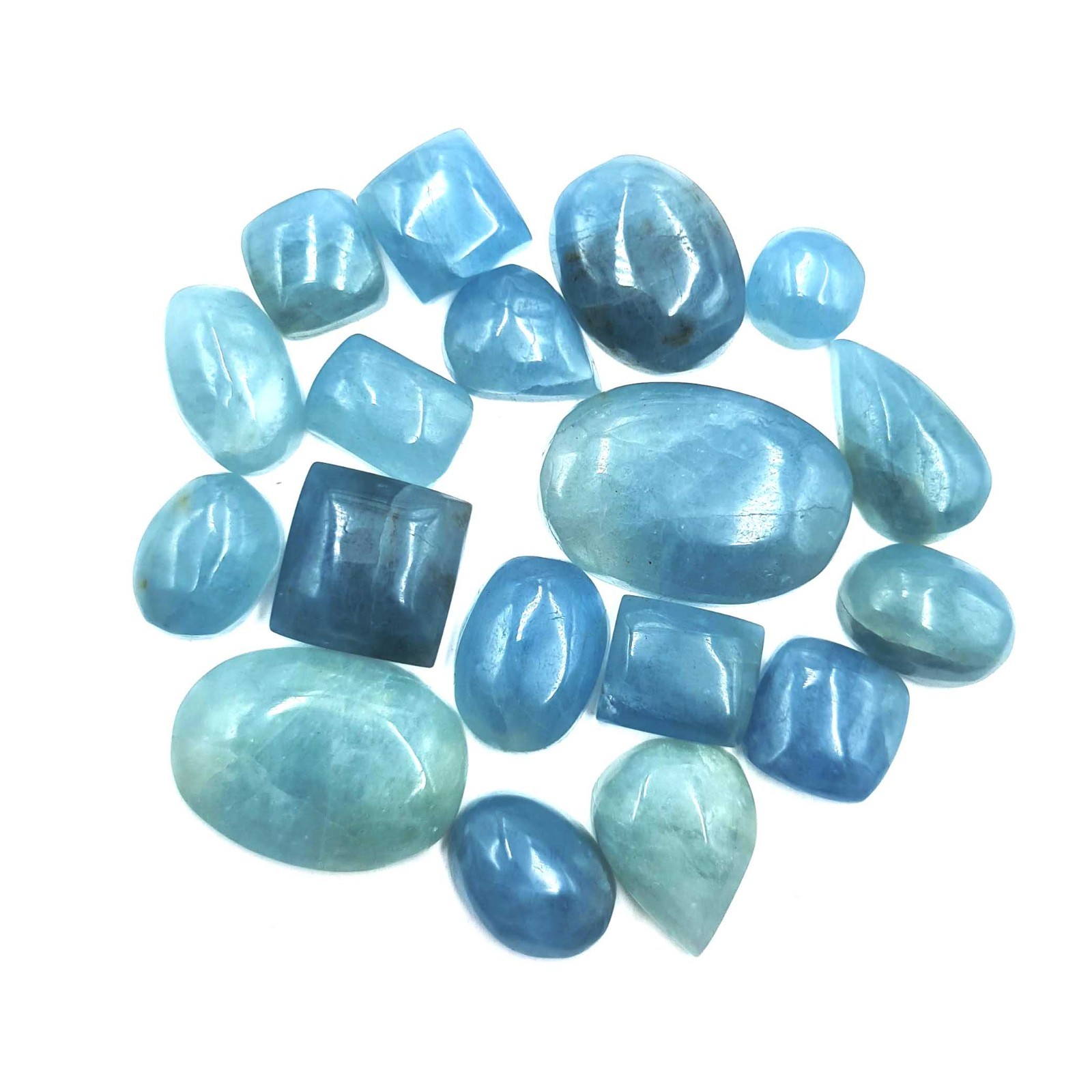 Natural Aquamarine Mix Shape Cabochon Gemstone Lot 8-10 Pcs 8*12-15*22 MM 100 CT