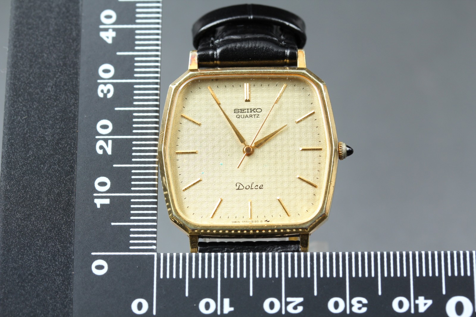 [Exc+5] SEIKO Dolce 7731-5120 29mm Gold Dial Quartz Men’s Vintage Watch JAPAN