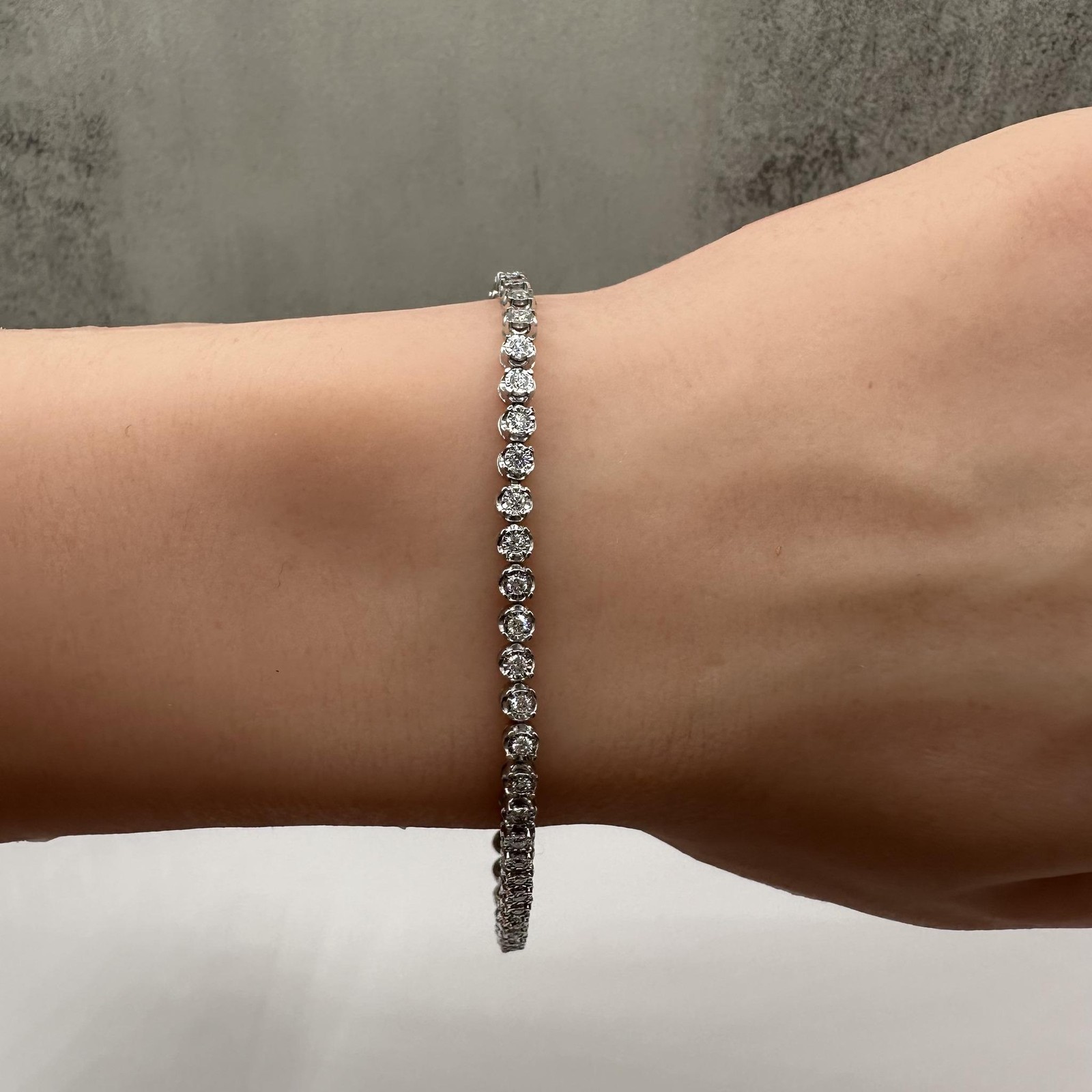 Lab Grown Diamond Tennis Bracelet Sterling Silver 1ctw EF VS 7.25in New
