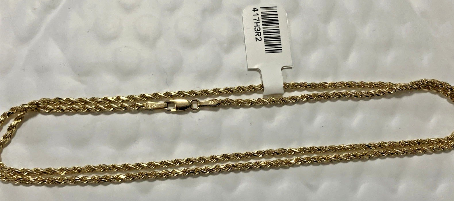 10kt Real Gold Rope Chain 3Grams 2mm 22” GND Brand New with Tag 10K