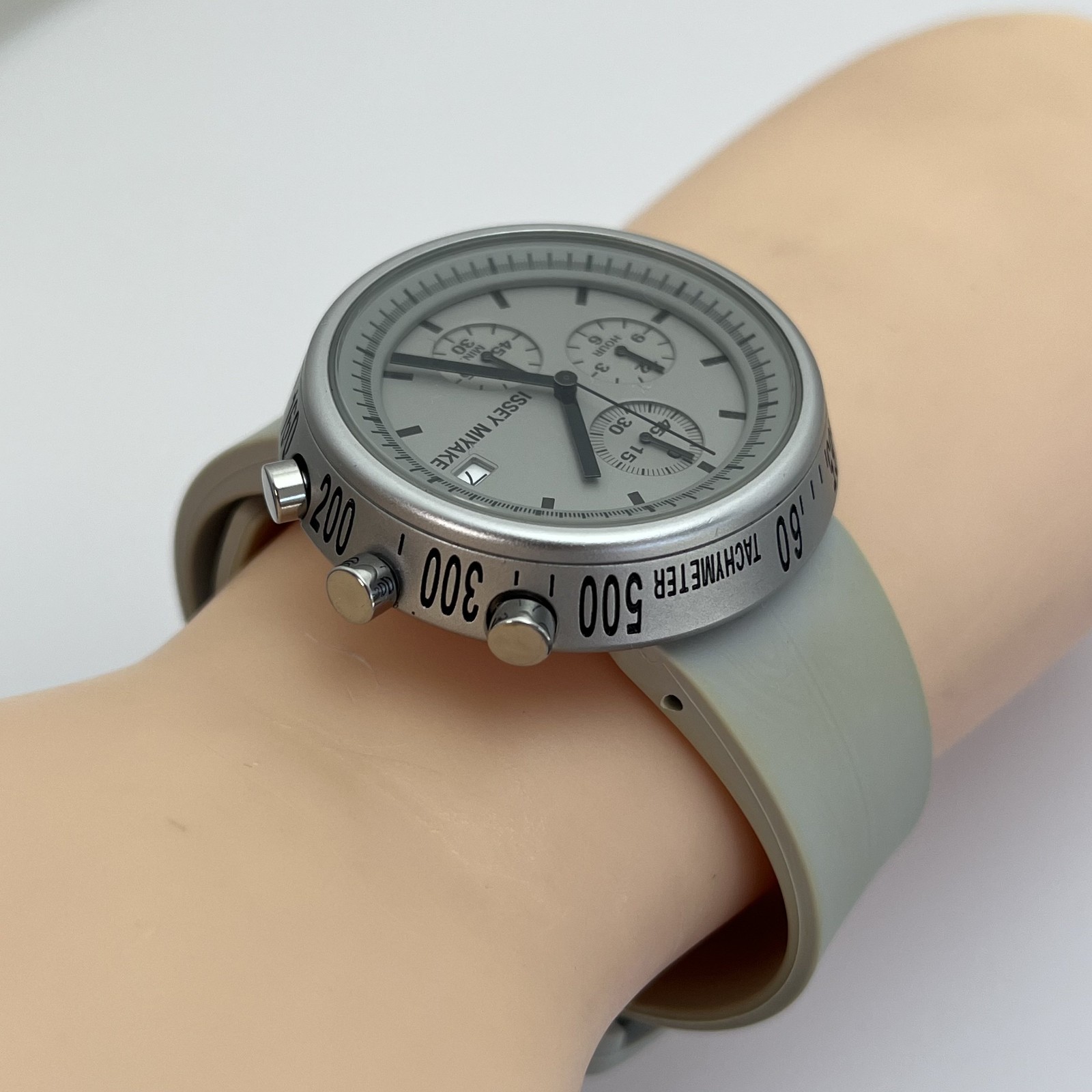 Issey Miyake TRAPEZOID Chronograph NAOTO FUKASAWA Qz Watch Japan Date #636B