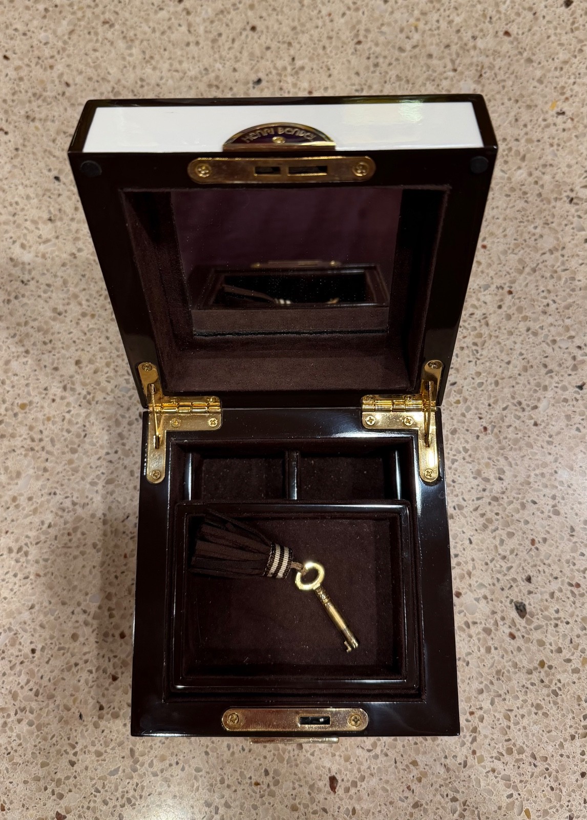 Rare Henri Bendel Lacquered Wood Jewelry Box Izak Zenou Fashion Girl Dog