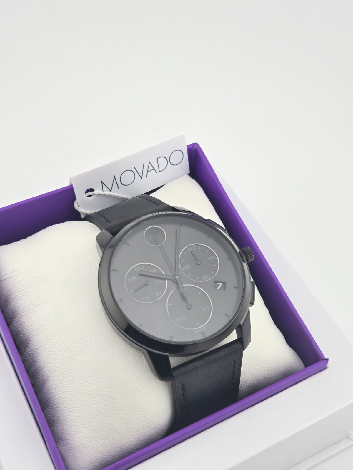 $695 MSRP | Movado Bold Men’s Black Dial Chronograph Watch – 3600632 NEW