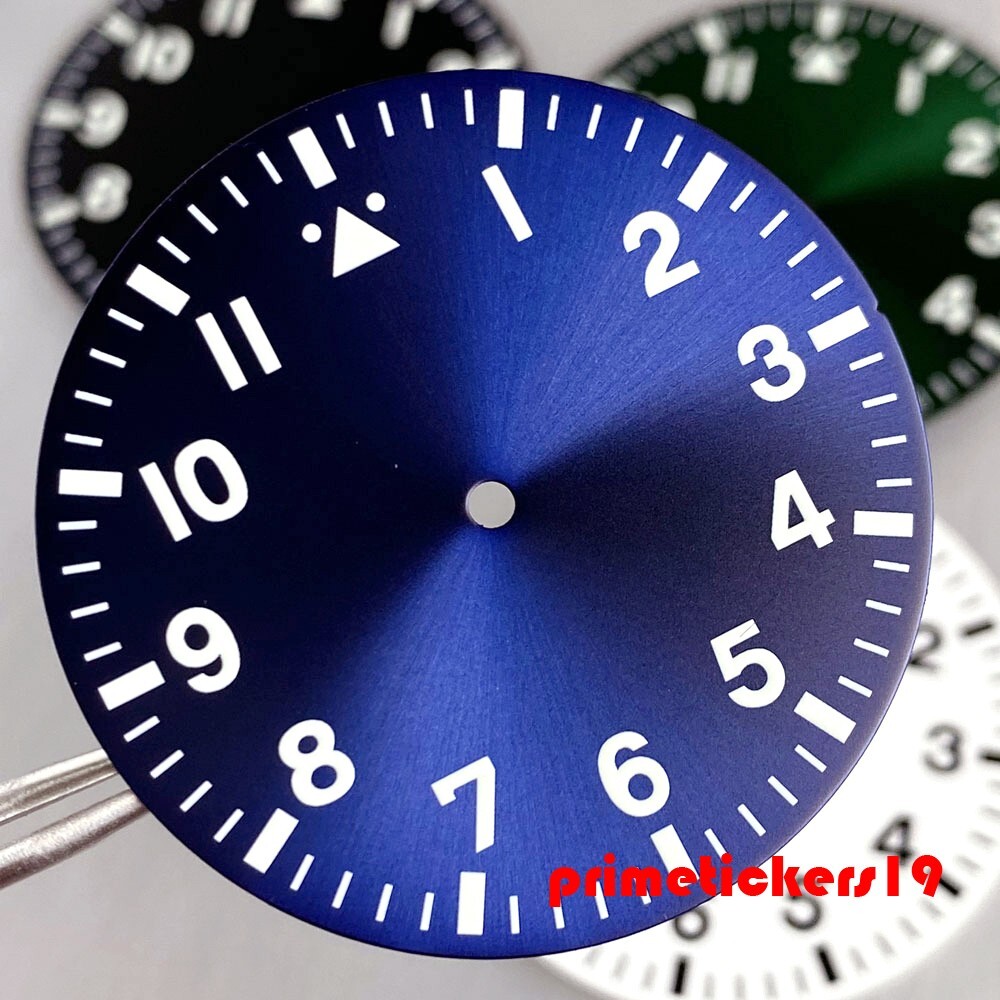 38mm Pilot Watch Dial+Hands Set Parts Luminous Fit NH35 NH36 NH38 ETA2824 PT5000