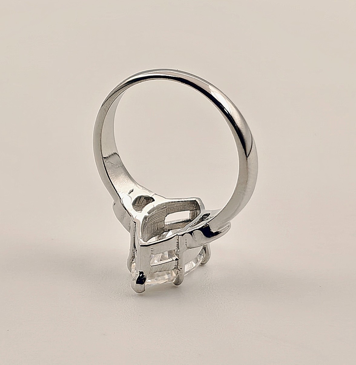 Rare 2.75 Ct Marquise Cut Certified Treated White Diamond Ring In 925 Silver