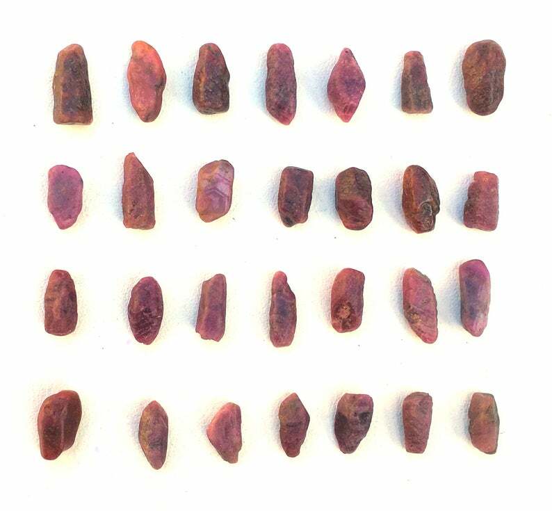 Unique 10 Pieces Untreated Natural Ruby Pencil Shape Rough Gemstone 6×10-9×20 MM
