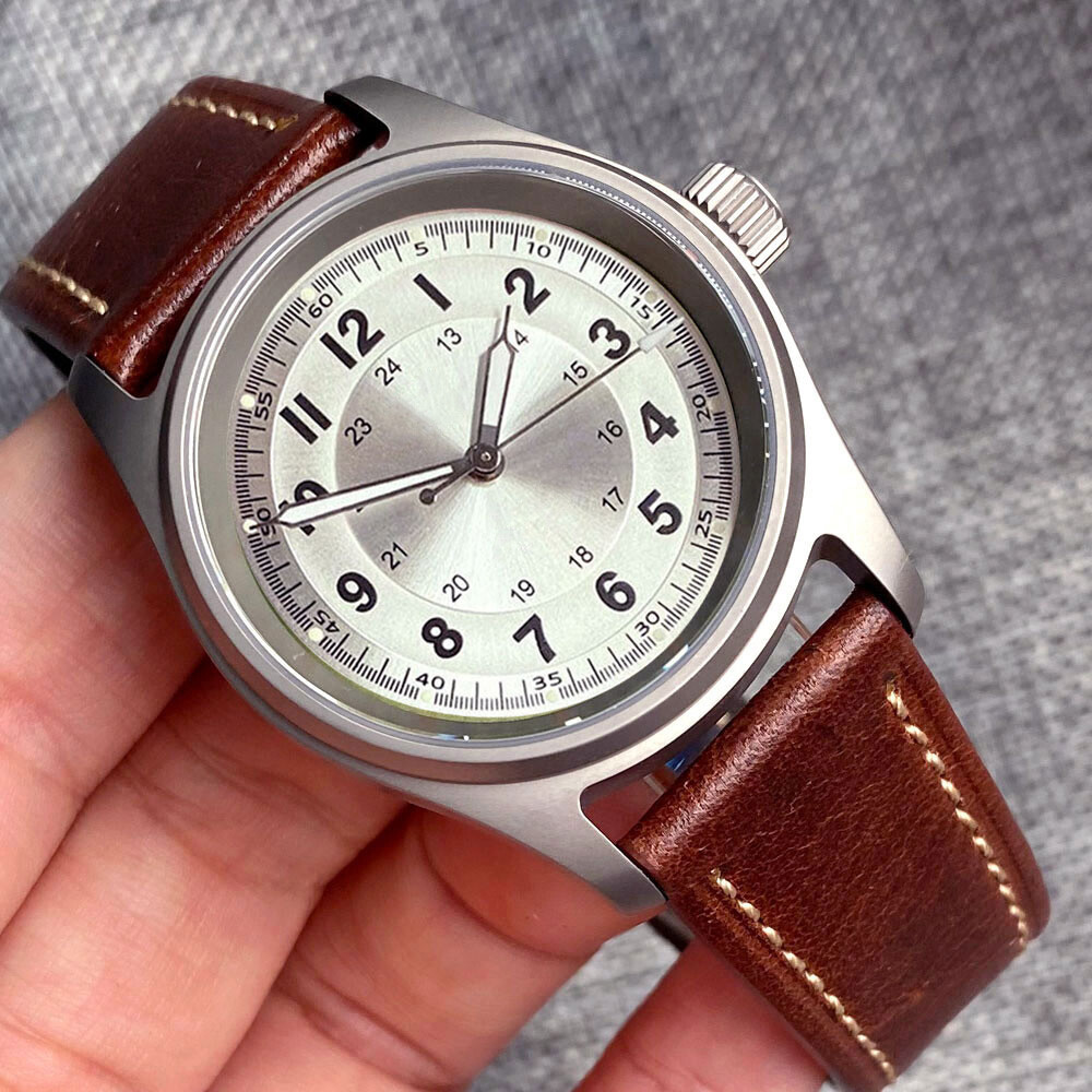 Tandorio 36mm Titanium Pilot Sapphire 200M Diver NH35 PT5000 Auto Men Watch Lume