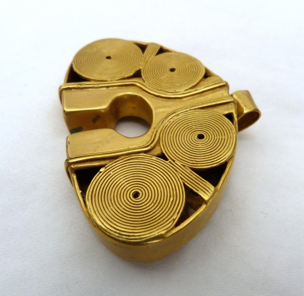 GALERIA JOYERIA CANO “SIMIN” 24K GOLD PLATE SPIRAL PIN OR PENDANT ~$315 RETAIL