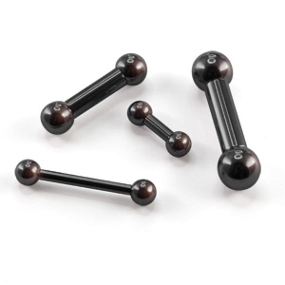 Treuheld® – Piercing Stab – Barbell – Schwarz – Dick – 48 Größen (4605v)
