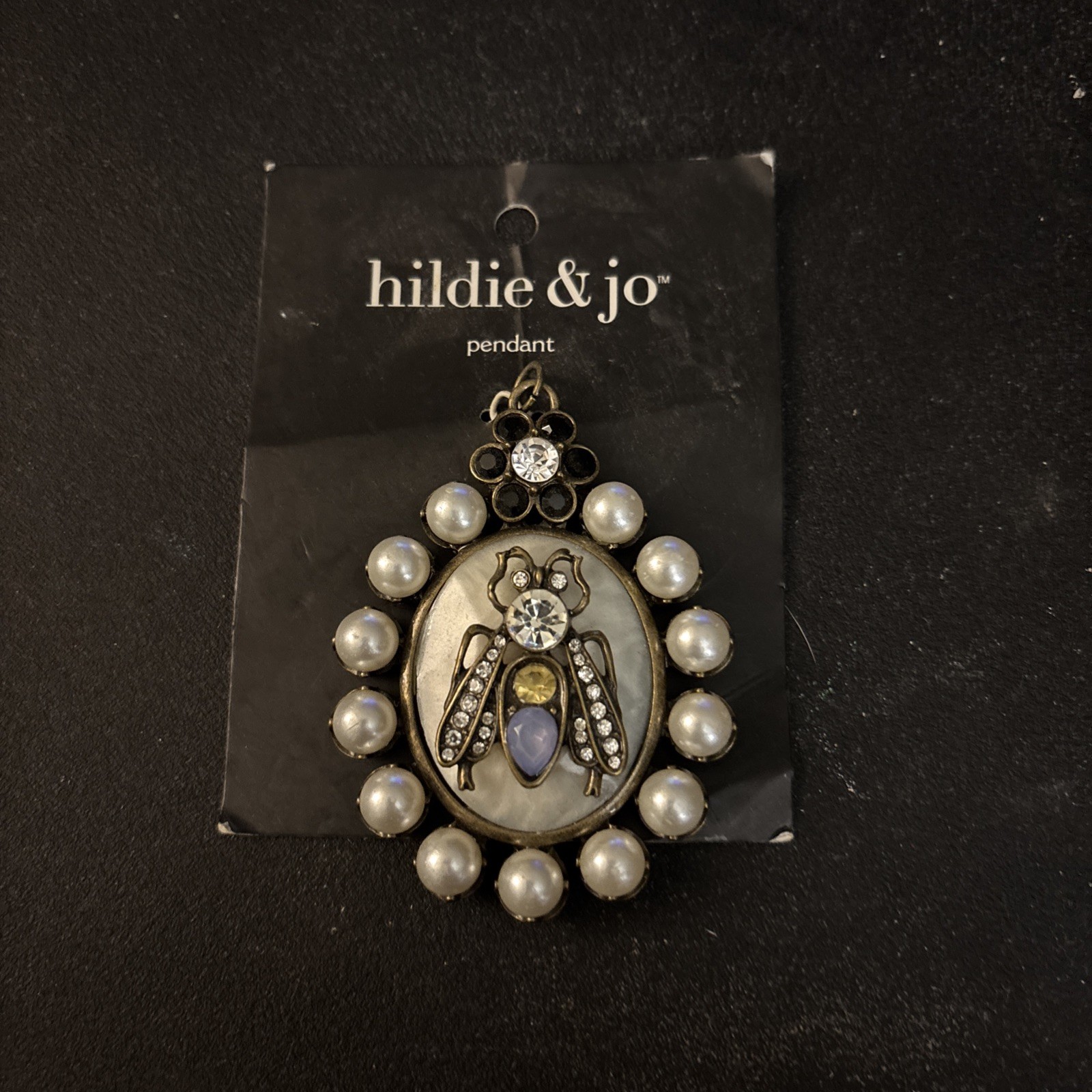 Hildie & Jo Fly Rhinestone Faux Pearls