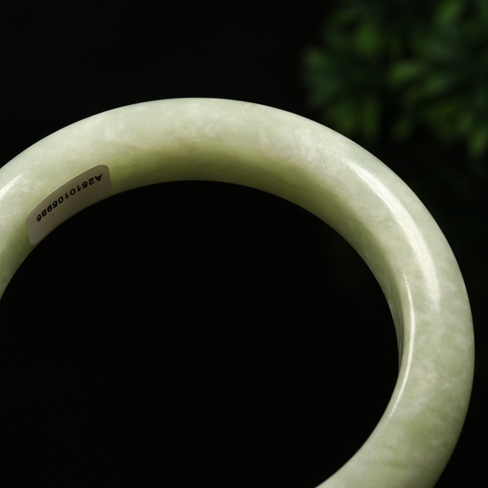 61mm Certified 100% Natural Grade A Green Xiu Jade Bracelet Bangle 12025