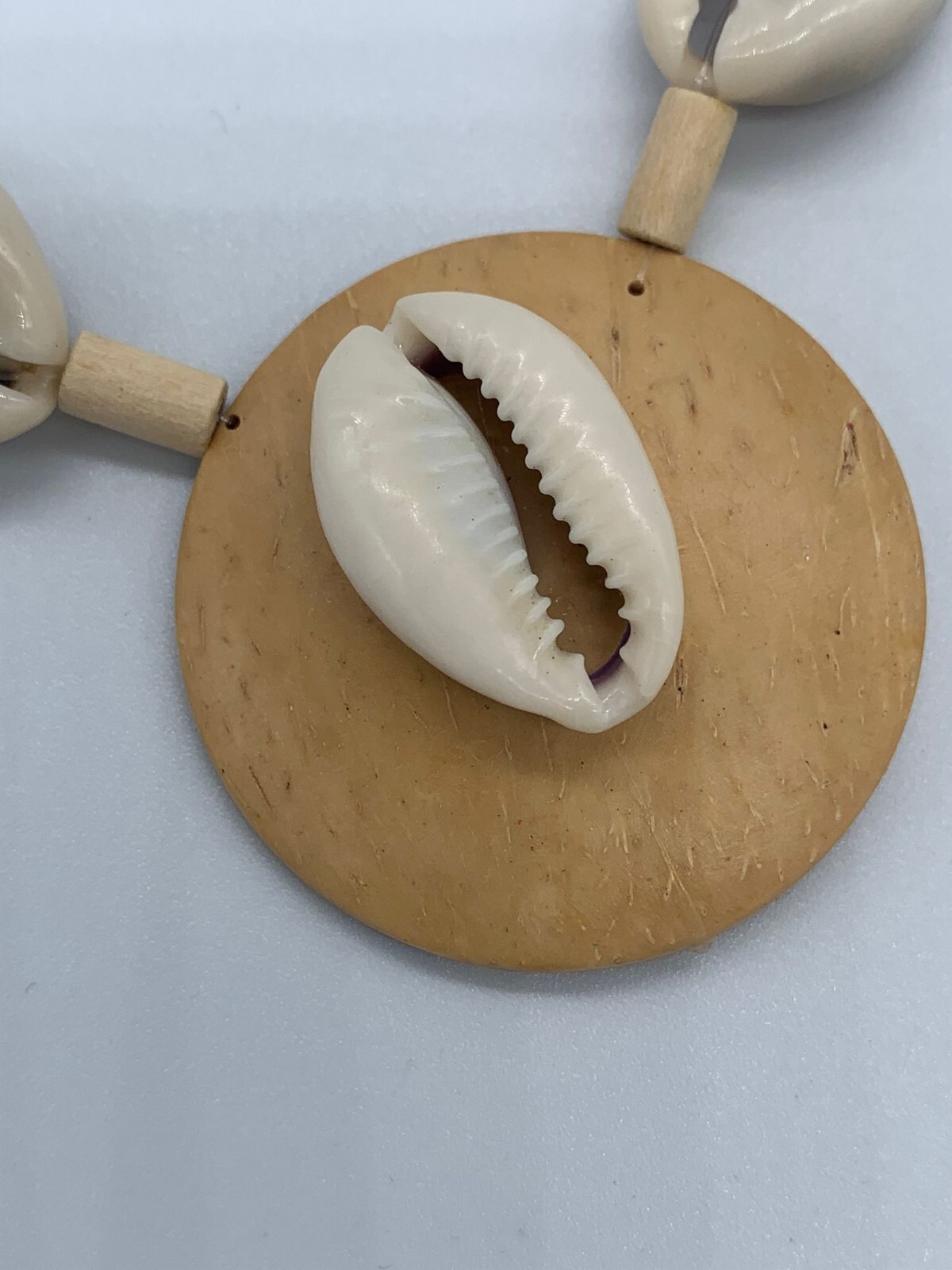twelve cowrie shell necklaces wooden bead Hawaiian style handmade