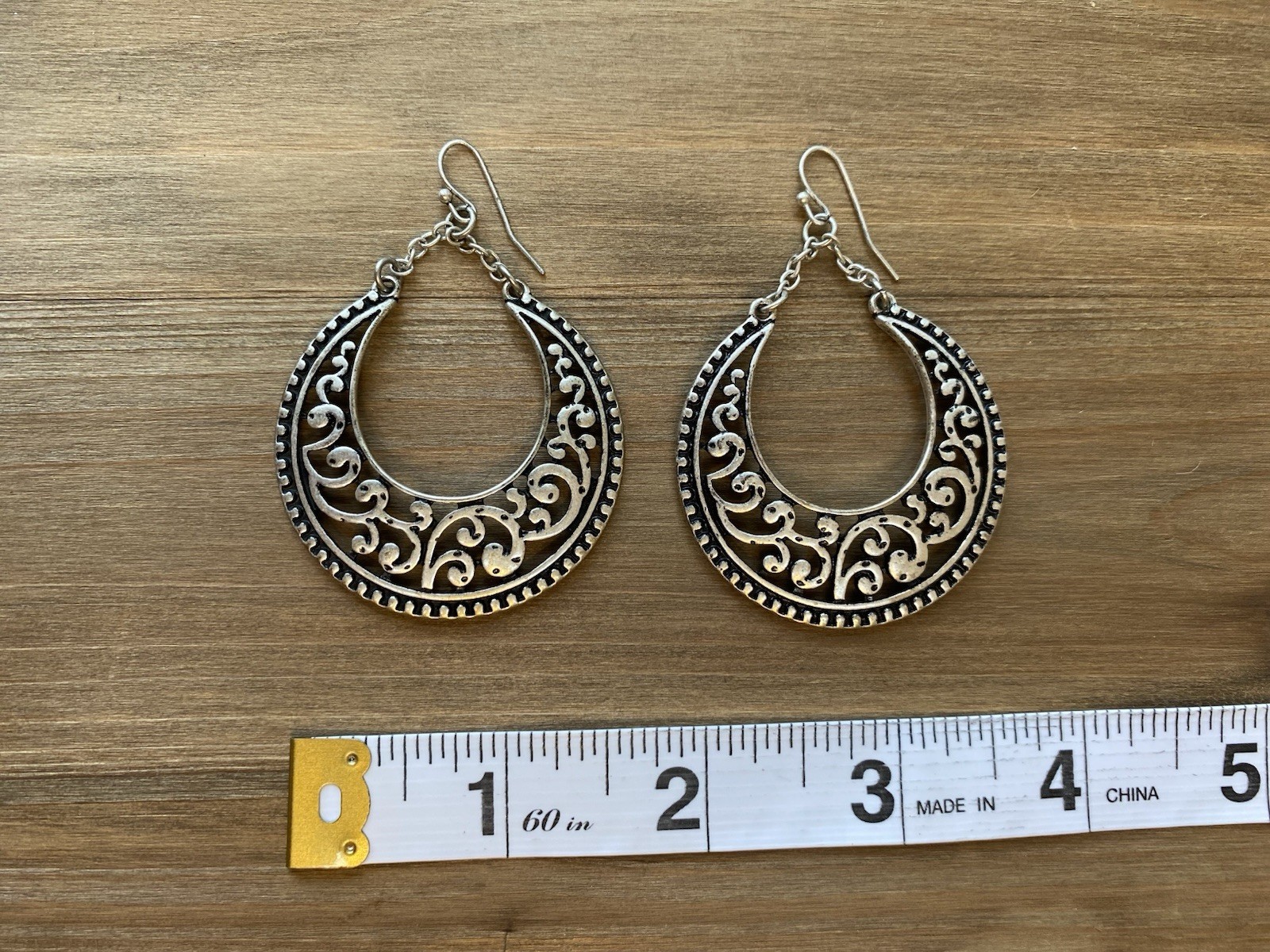 Premier Designs Rustic Silver Toned Large Teardrop Earrings