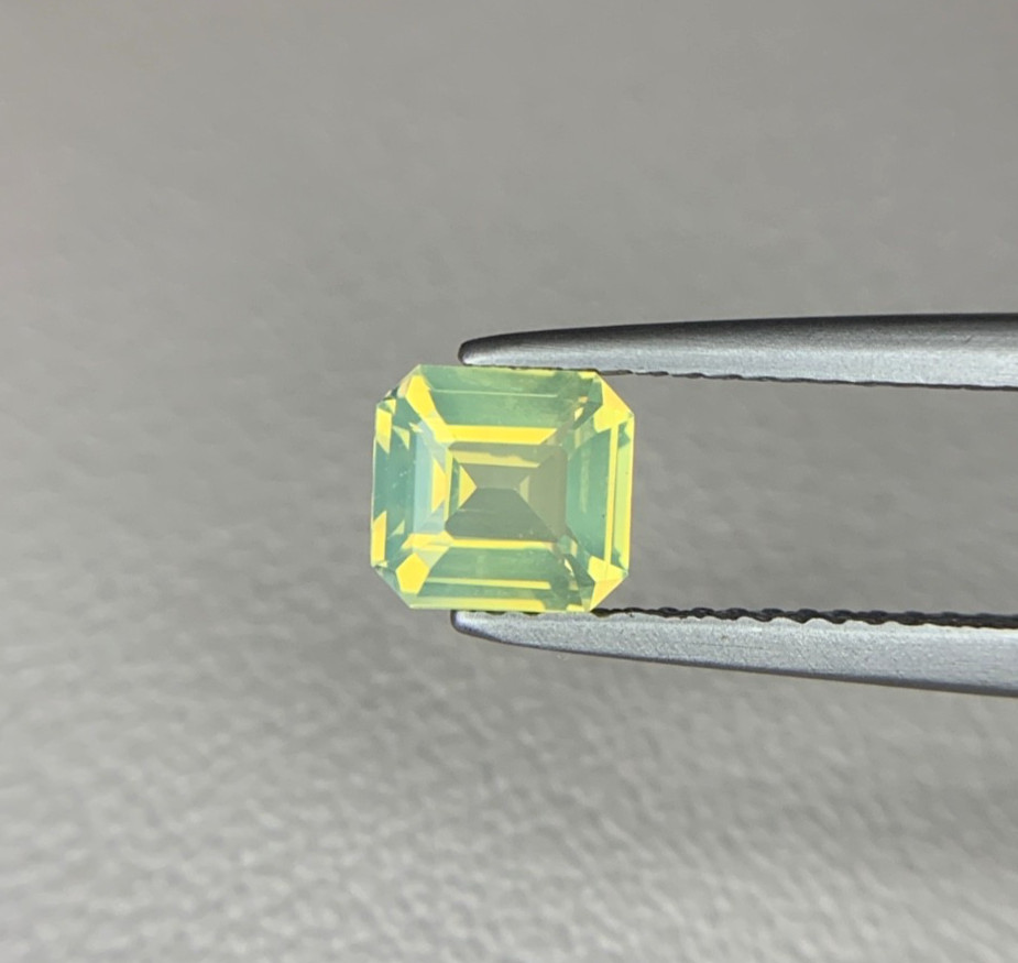 1.10ct Natural Chrysoberyl SQ 6mm Cream Yellow Green Milky Color 100% Genuine