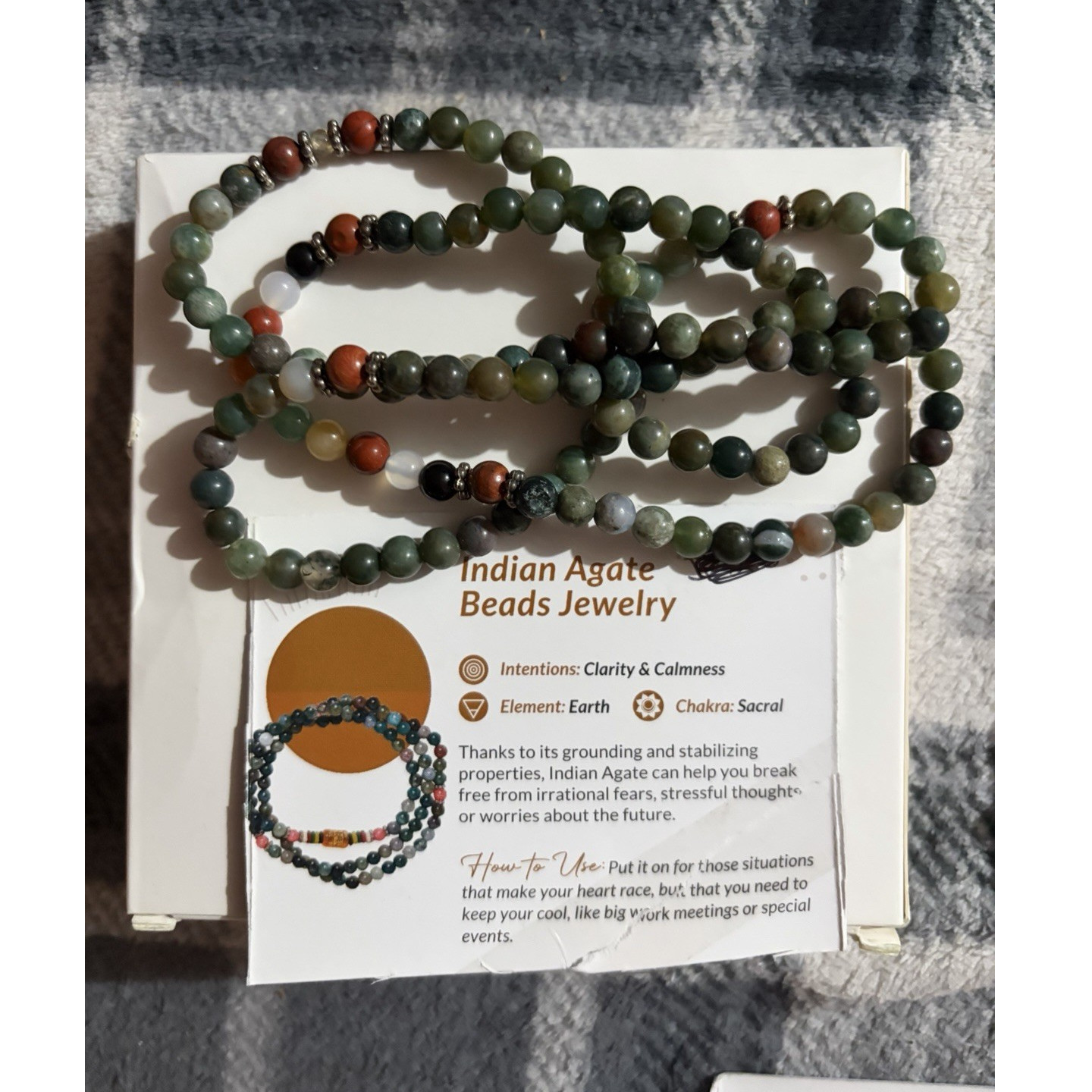 Agate Beaded Multicolor Stackable Handcrafted Bracelet Natural Gemstone Jewelry