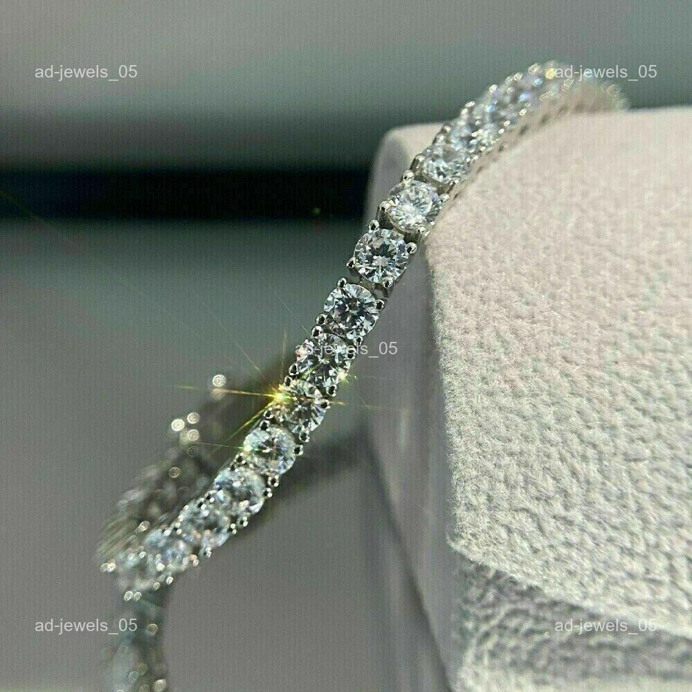 Round Cut Lab-Grown/CVD Diamond Birthday Gift Tennis Bracelet 950 Platinum