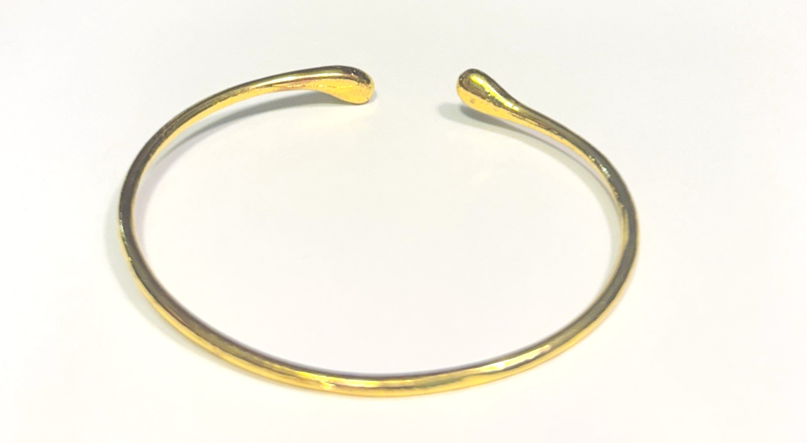 925 Vermeil Gold over Sterling Silver Open Bangle Bracelet 3in x2.5in 12.43grams