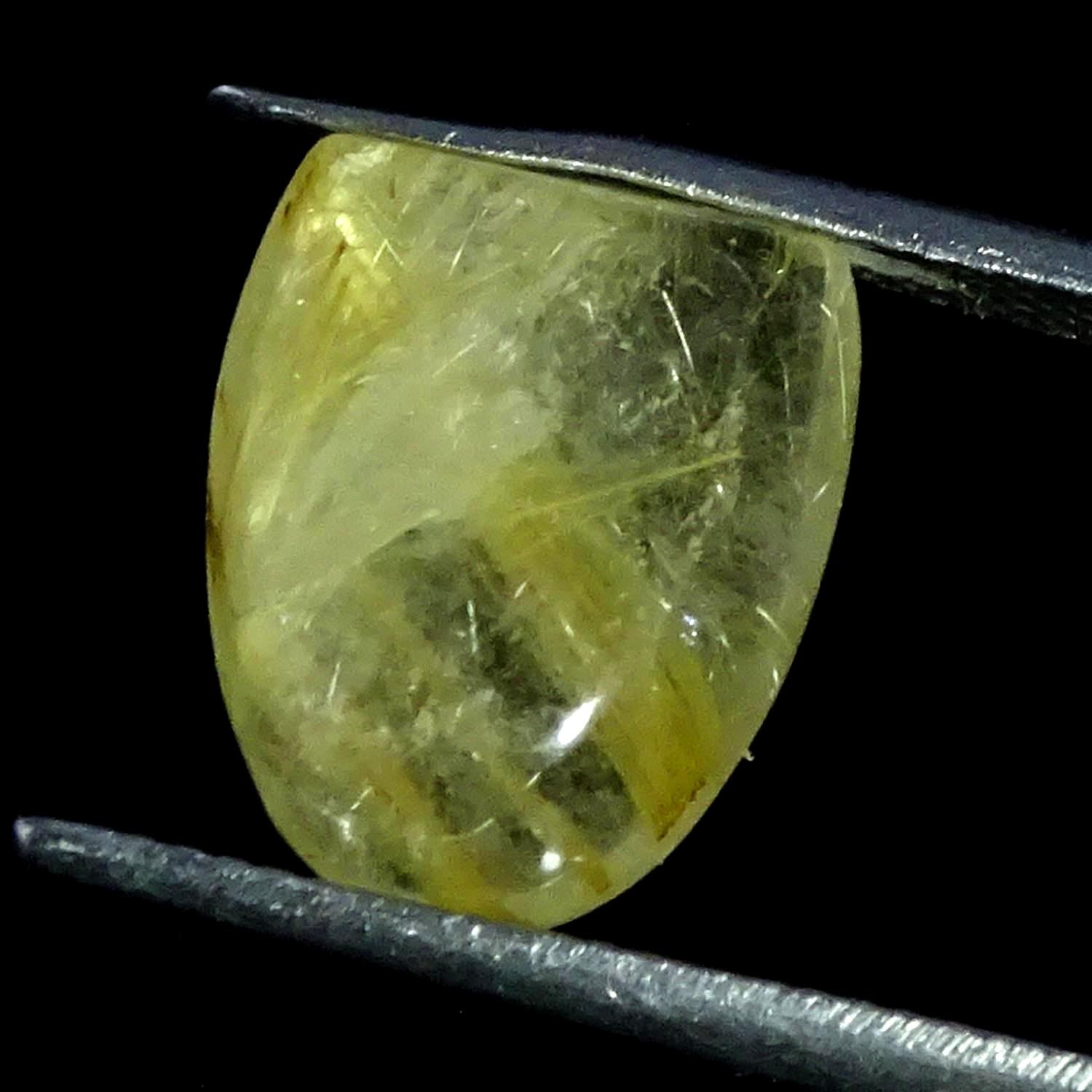 6.90Cts 100% Natural Fine Golden Rutile Quartz Fancy Cabochon 10X13X5MM