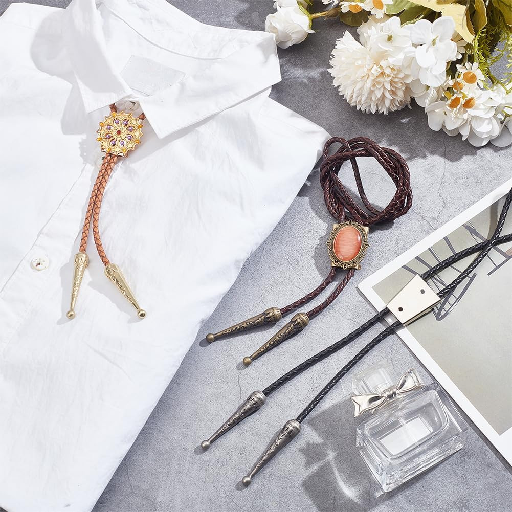 Bolo Tie Making Kit with Alloy Cord Ends and Iron Slides Free Shipping