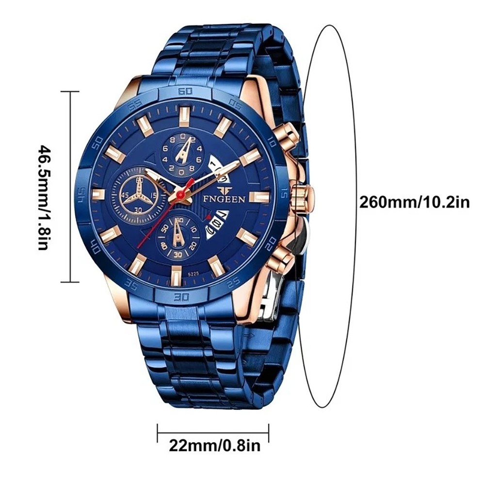 Waterproof Men Watch Stainless Steel Quartz Classic Business Luminous Wristwatch