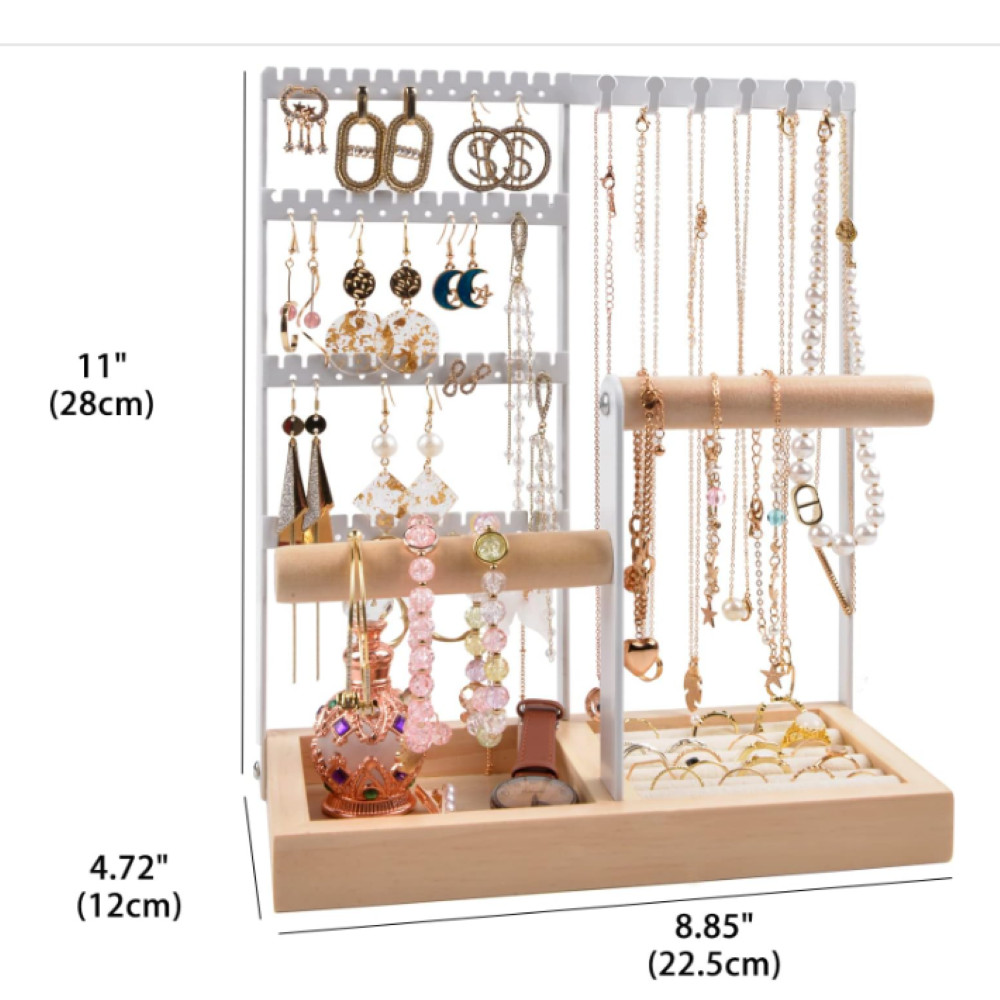 Jewelry Organizer Stand Necklace Organizer Earring Holder, 6 Tier Jewelry Stand