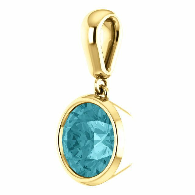 14K Gold Round Cut Solitaire Pendant Setting – Modern Style Pendant Mounting