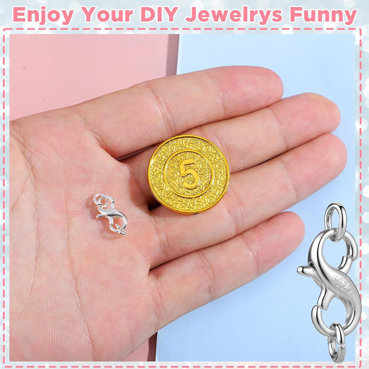 S925 Sterling Silver Double Opening Lobster Clasp, 1 Pcs Necklace Extender Clasp