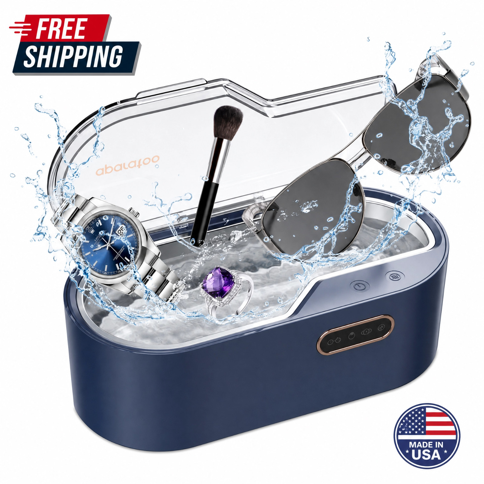 Ultrasonic Jewelry Cleaner 450ML Machine 4 Timer Settings for Watches Glasses