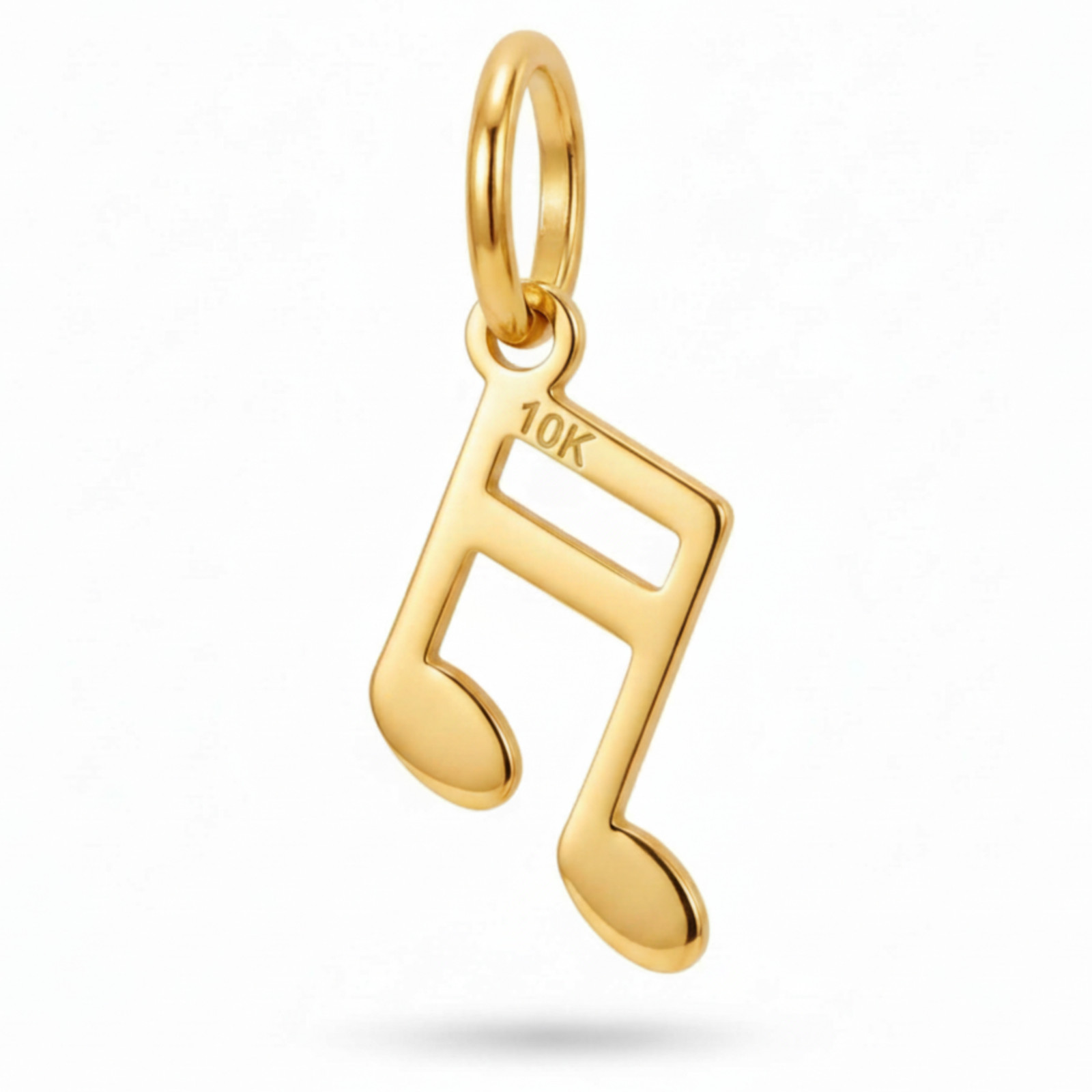 10k Pure Solid Yellow Gold Double Note Music Sign Small Delicate Charm Pendant