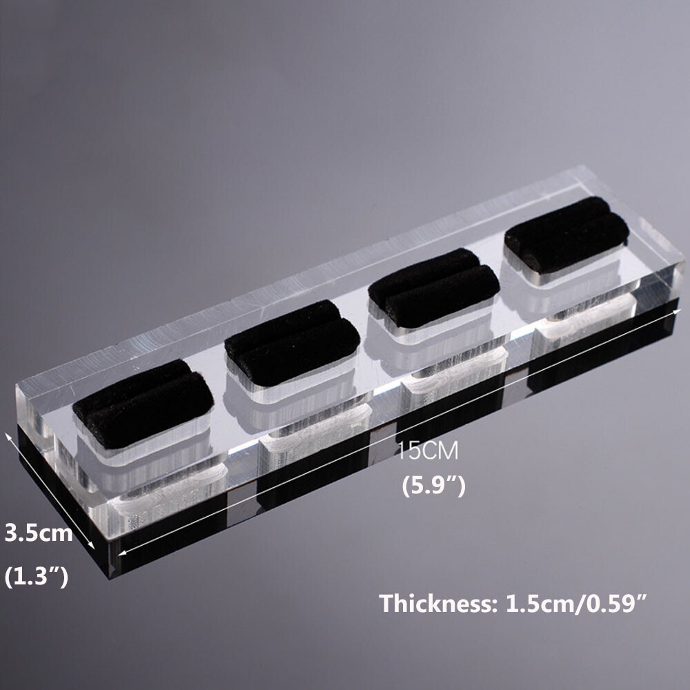 2x Acrylic Ring Display Stand Rings Support Rack Jewelry Retail Holder Organizer