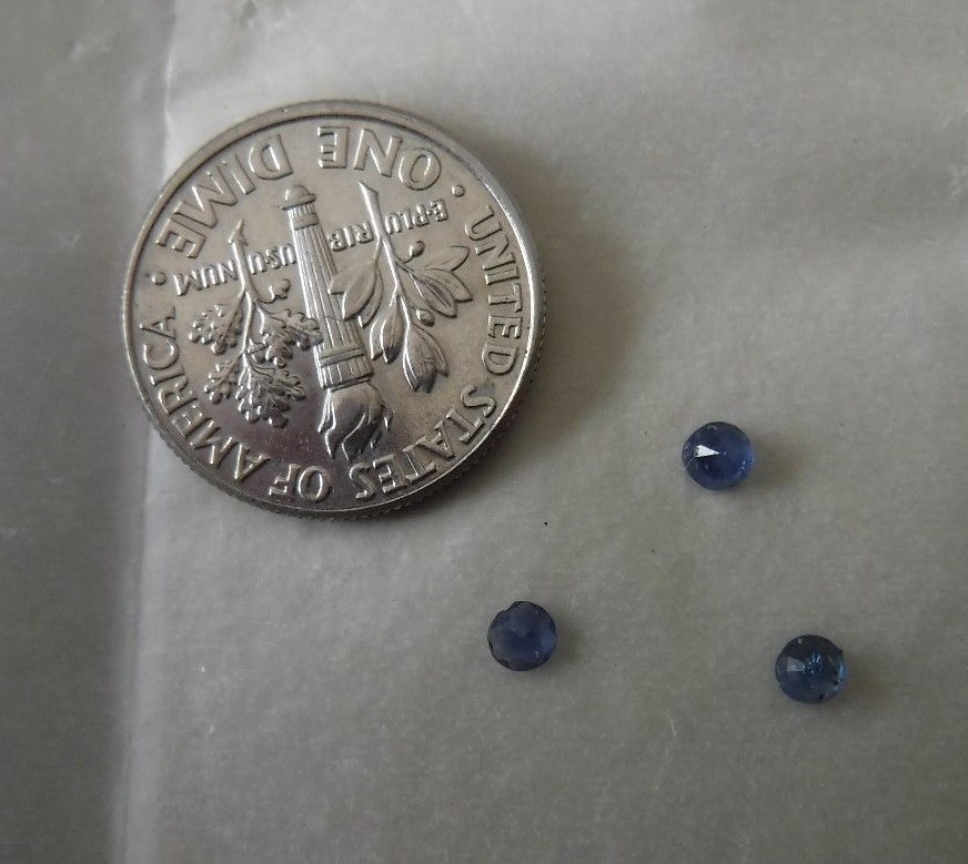 Three (3) Round Blue Sapphires Good Quality Approx 2.8mm Each Jewelry Making