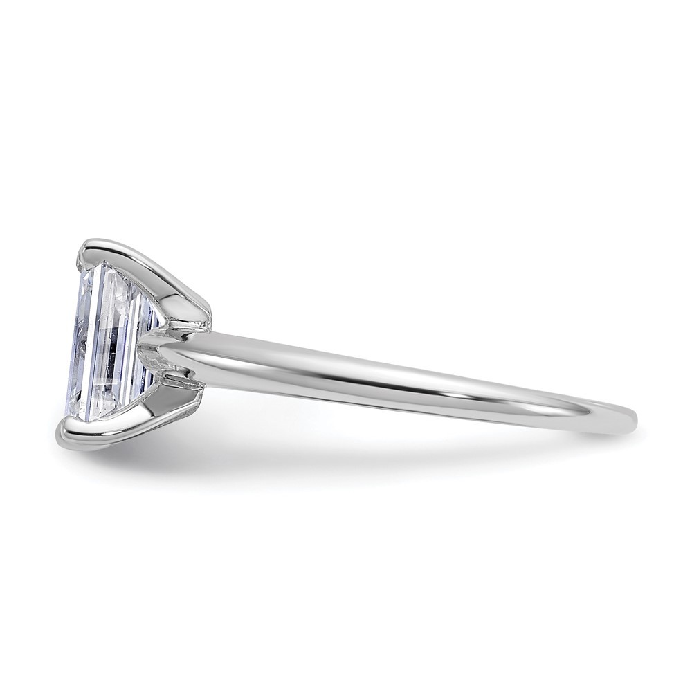 14k White Gold 1 3/4ct. Emerald Cut Moissanite Solitaire Engagement Ring Size 7