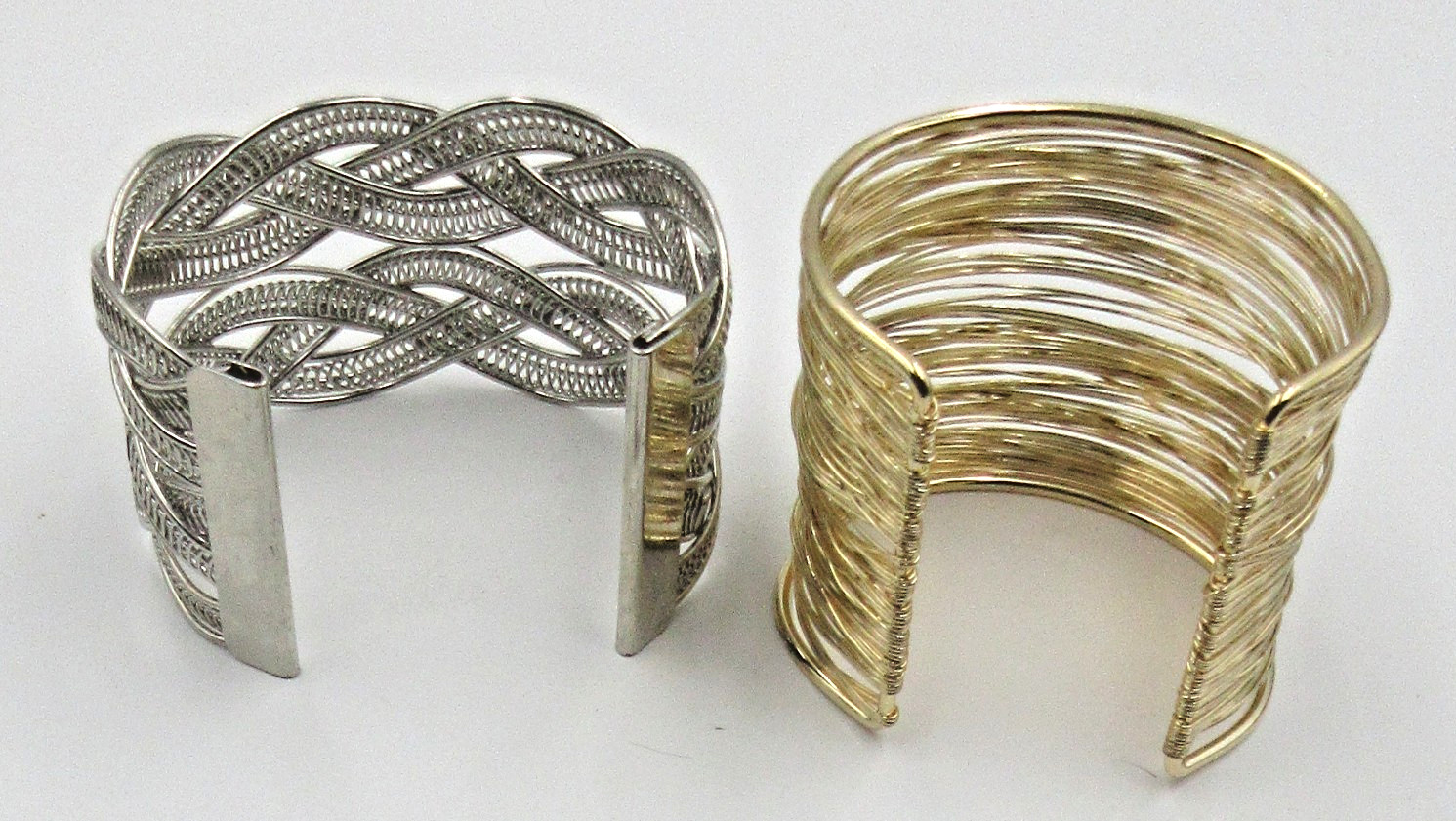 LOT silver gold tone statement cuff BRACELETS Off white gray faux pearl necklace