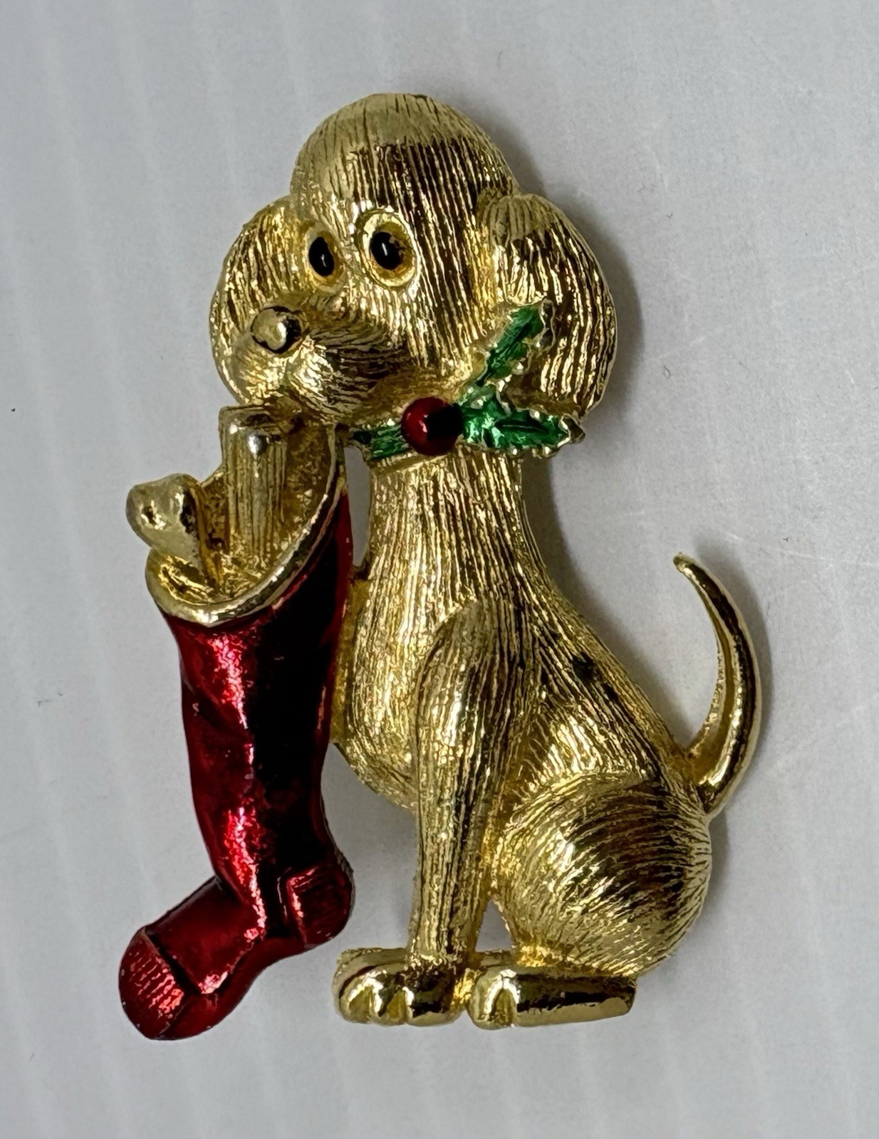 Vintage Lot of 7 Christmas Pins Reindeer-Sled-Dog-Candles-Wreath-Bells