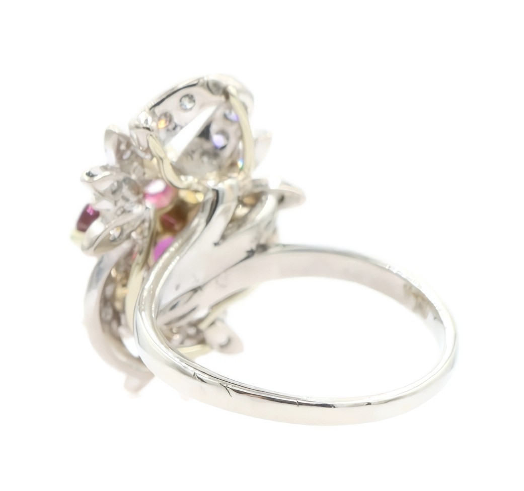 Mid-Century Style 1.20 Ctw Round Garnet & Single-Cut Diamond 14KT Gold Ring